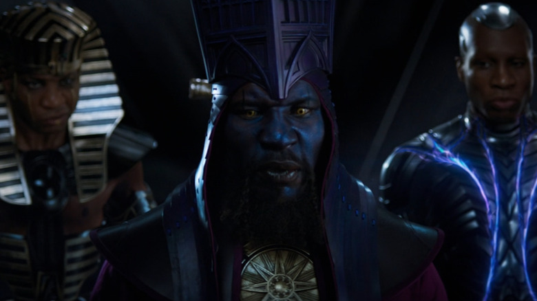 Immortus, Rama-Tut, and the Scarlet Centurian glaring