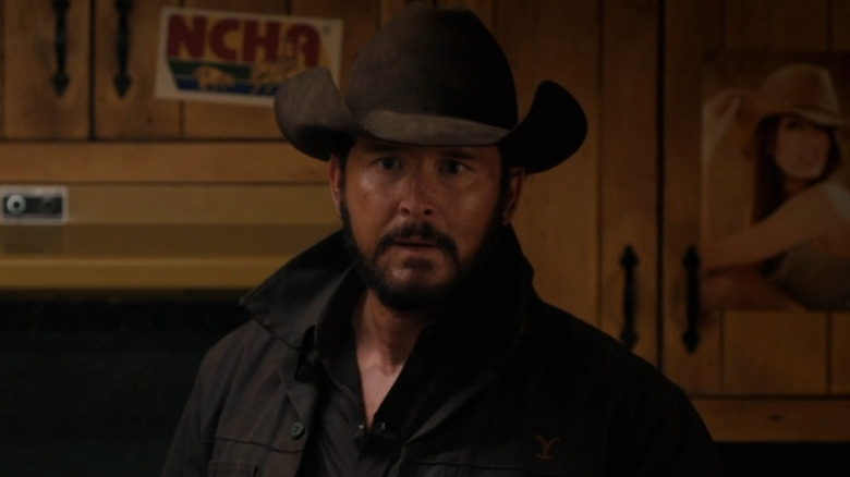 Rip (Cole Hauser) stares in disbelief in Yellowstone