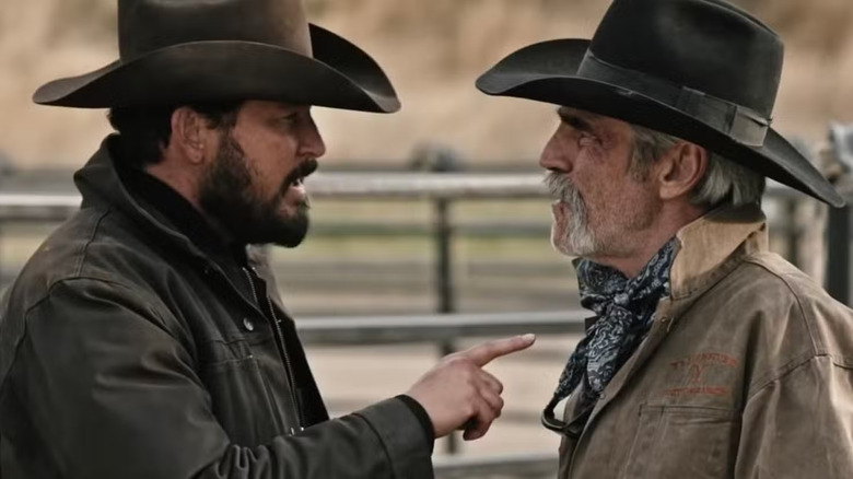 Rip (Cole Hauser) confronts Lloyd (Forrie J. Smith) in Yellowstone