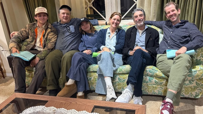 Montana Jordan, Lance Barber, Raegan Revord, Zoe Perry, Chuck Lorre and Matt Hobby
