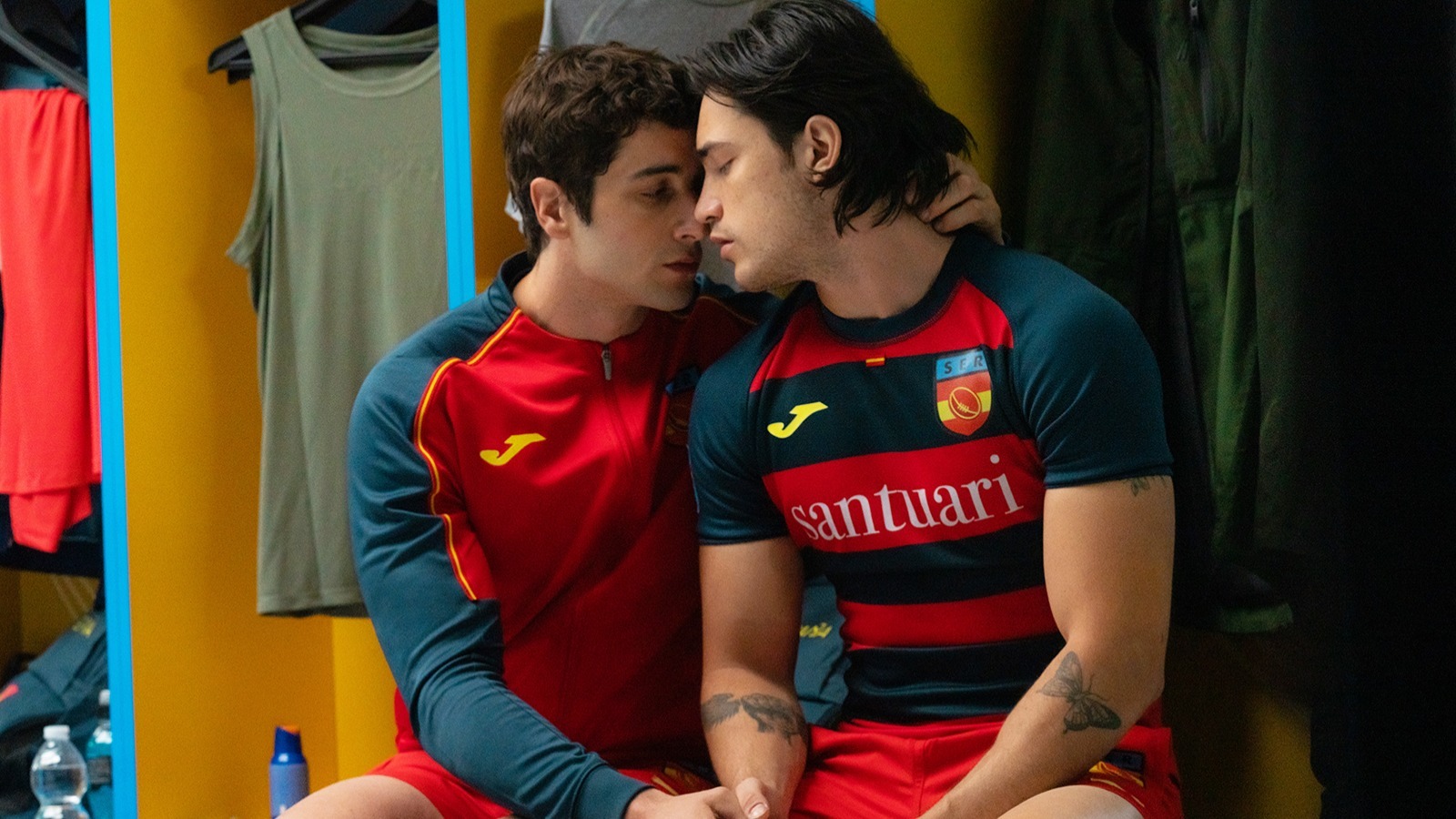 Agustin Della Corte as Roque and Juan Perales as Sebas in Season 1 of Netflix's Olympo