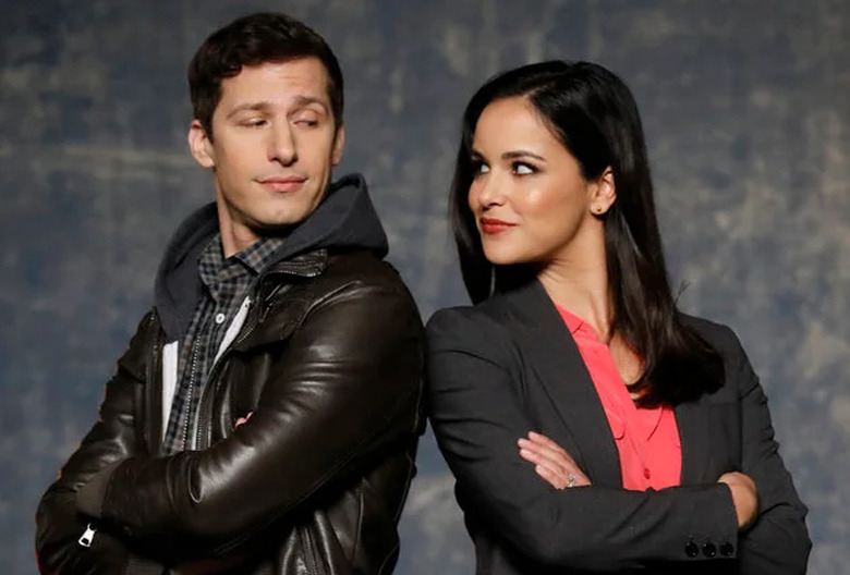 Brooklyn Nine-Nine's Andy Samberg and Melissa Fumero as Jake and Amy