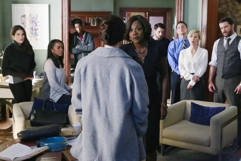 KARLA SOUZA, AJA NAOMI KING, ALFRED  ENOCH, JACKIE GEARY (OBSCURED), VIOLA DAVIS, JACK FALAHEE, MATT MCGORRY, LIZA WEIL, CHARLIE WEBER