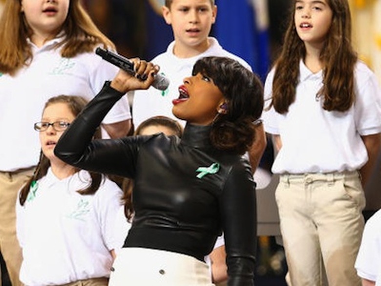 jennifer hudson super bowl leather shirt