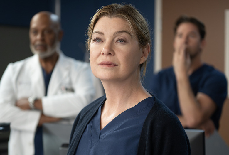 GREY’S ANATOMY - “Jump (for My Love)” - Meredith and Nick return to Grey Sloan to treat a liver transplant patient. Meanwhile, Bailey hosts an intern retreat at her home, and Winston and Ben aid an unexpected crash victim. THURSDAY, MARCH 13 (10:00-11:00 p.m. EDT) on ABC. (Disney/Anne Marie Fox) 
ELLEN POMPEO