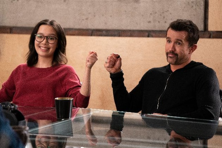 Mythic Quest Poppy and Ian fist bump