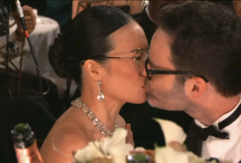 Golden Globes 2024 Ali Wong Bill Hader Kiss