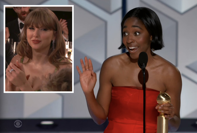 Golden Globes 2024 Ayo Edebiri Speech Assistants Taylor Swift
