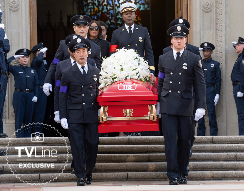911 Season 8 Episode 16 Bobby Funeral Photos