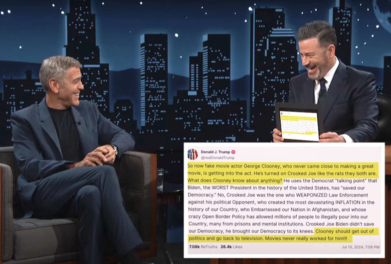 jimmy kimmel live clooney trump deal quote