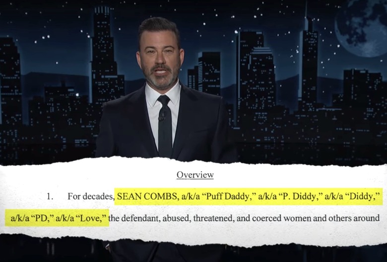 jimmy kimmel live sean diddy combs arrested quote