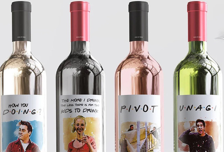 friends tv show gifts - wine labels