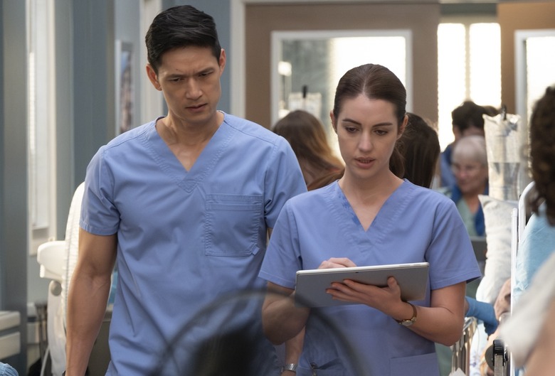 GREY’S ANATOMY - “Hit the Floor” - The aftermath of the convenience store shooting brings chaos to Grey Sloan. Ben hits a wall with his new emergency preparedness plan. Romantic tensions surface for Owen, while Amelia and Winston disagree over the surgical plan for a young patient. THURSDAY, MARCH 6 (10:01-11:00 p.m. EST) on ABC. (Disney/Tina Thorpe) 
HARRY SHUM JR., ADELAIDE KANE