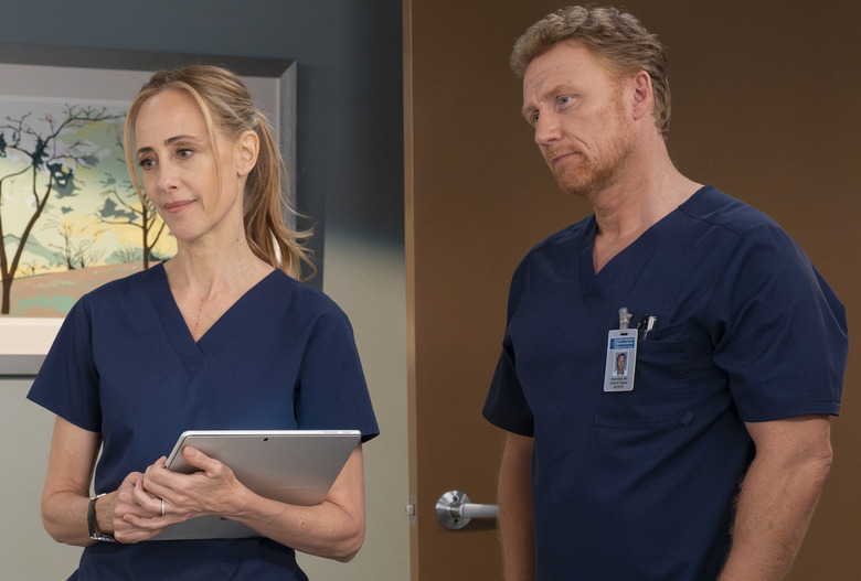 GREY’S ANATOMY - “Hit the Floor” - The aftermath of the convenience store shooting brings chaos to Grey Sloan. Ben hits a wall with his new emergency preparedness plan. Romantic tensions surface for Owen, while Amelia and Winston disagree over the surgical plan for a young patient. THURSDAY, MARCH 6 (10:01-11:00 p.m. EST) on ABC. (Disney/Tina Thorpe) 
KIM RAVER, KEVIN MCKIDD
