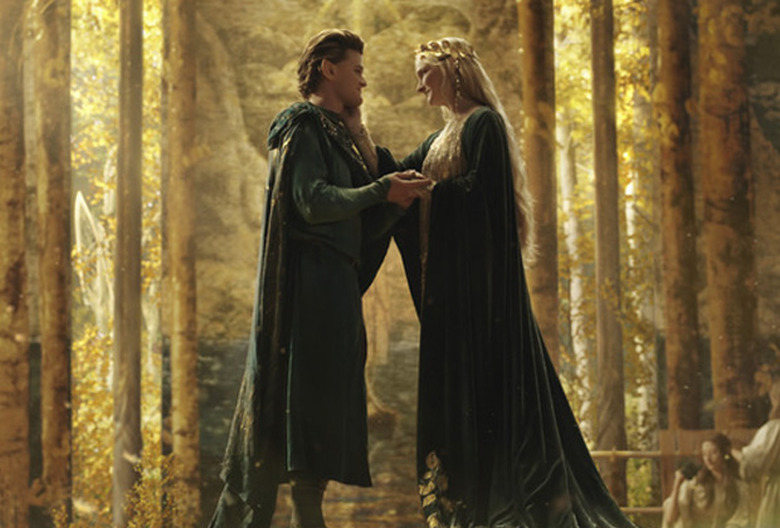 Robert Aramayo and Morfydd Clark in Lord of the Rings: The Rings of Power