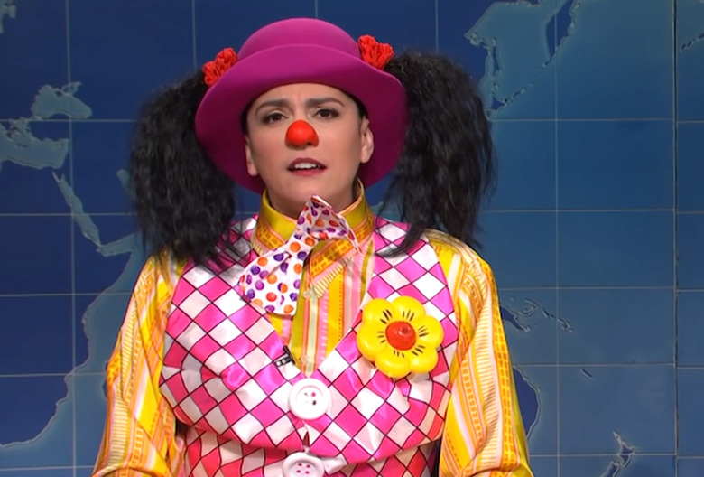 Cecily Strong as Goober the Clown on SNL Weekend Update
