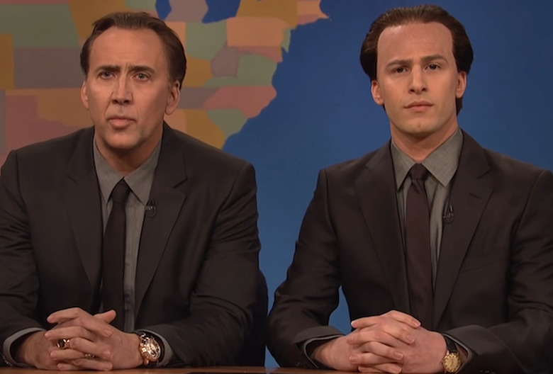 Andy Samberg and Nicolas Cage on 'SNL' Weekend Update