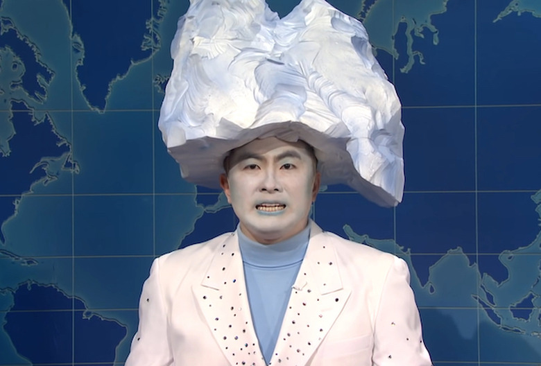 Bowen Yang as The Iceberg That Sank the Titanic on SNL Weekend Update