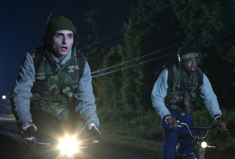 STRANGER THINGS. (L to R) Finn Wolfhard as Mike Wheeler and Caleb McLaughlin as Lucas Sinclair in STRANGER THINGS. Cr. Courtesy of Netflix © 2025