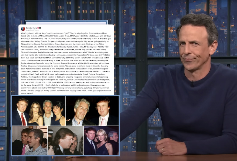 late night with seth meyers epstein trump one friend quote