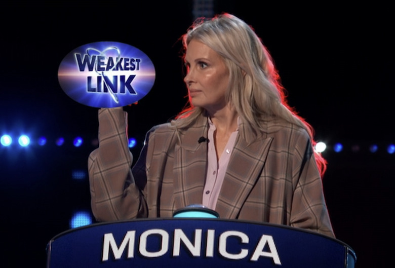 celebrity weakest link monica potter flip off quote
