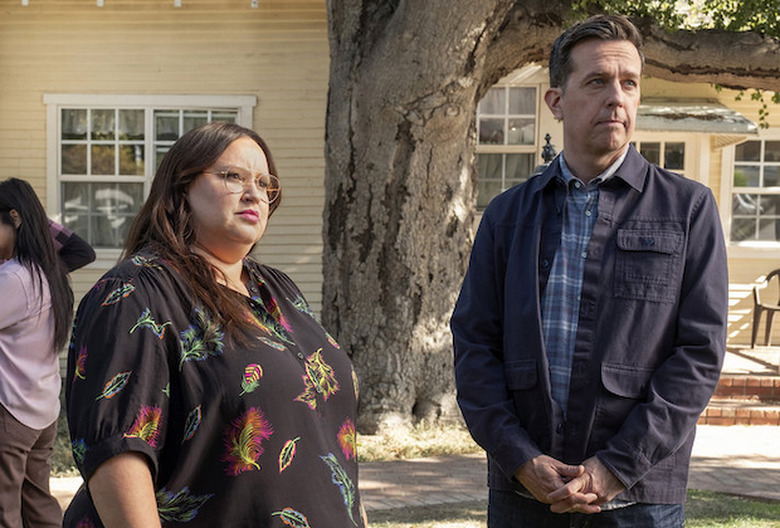 Jana Schmieding and Ed Helms in 'Rutherford Falls'