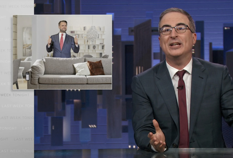 last week tonight jd vance west elm showroom quote