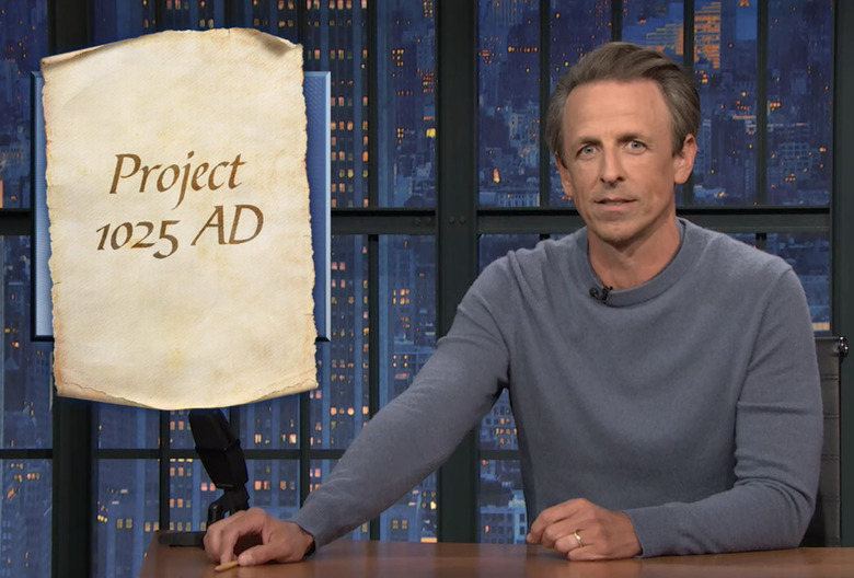 late night seth meyers taliban project 1025 quote