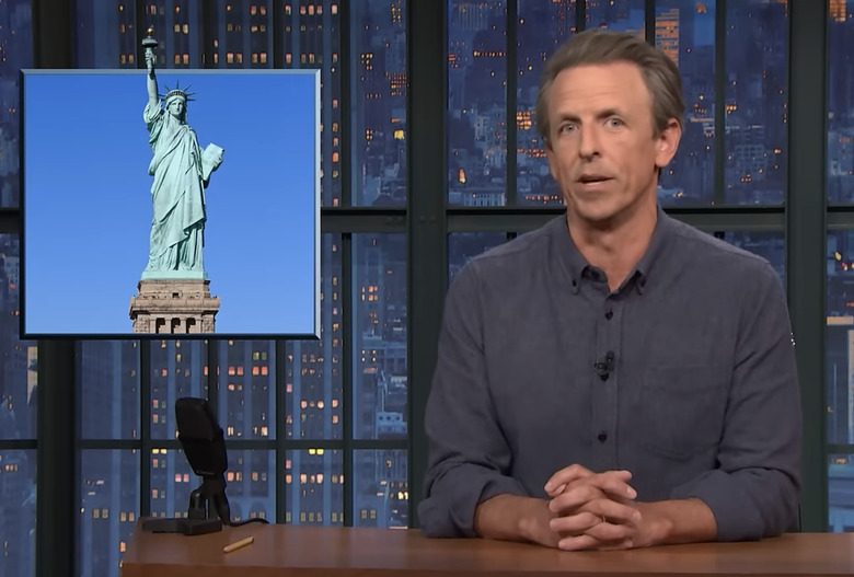 seth meyers jd vance statue of liberty quote