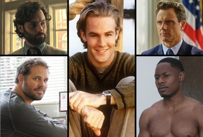 Worst tv boyfriends: mash up of Joe Goldberg, 'YOU,' Roy, 'The Office,' Dawson, 'Dawson's Creek', Fitz, 'Scandal,' Gary, 'Sistas'