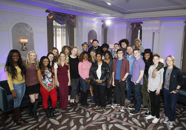 American Idol contestants meet Aretha Franklin at the Westin Book Cadillac in Detroit