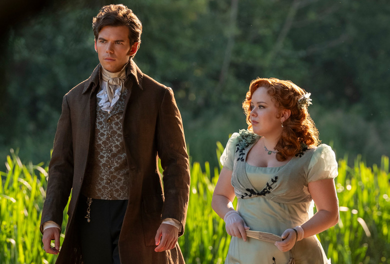 Luke Newton and Nicola Coughlan in Bridgerton Season 3