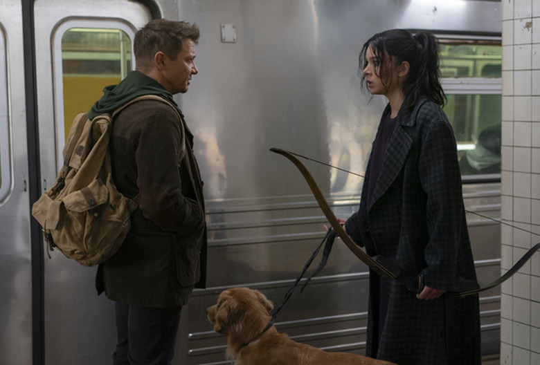 Hailee Steinfeld and Jeremy Renner in Hawkeye