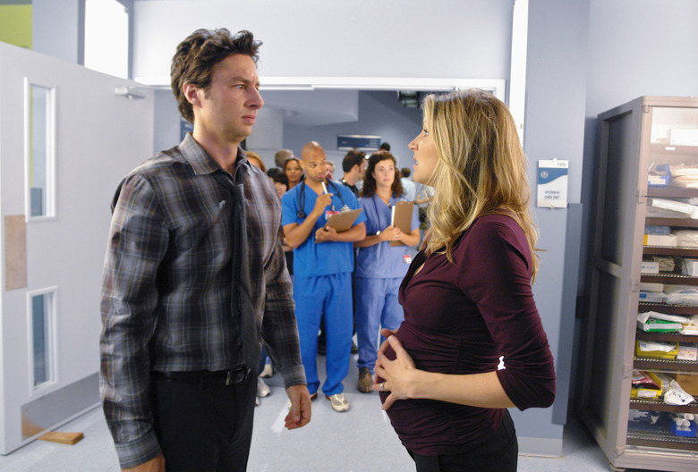 SCRUBS, (from left): Zach Braff, Sarah Chalke, 'Our First Day of School', (Season 9, aired Dec. 1, 2