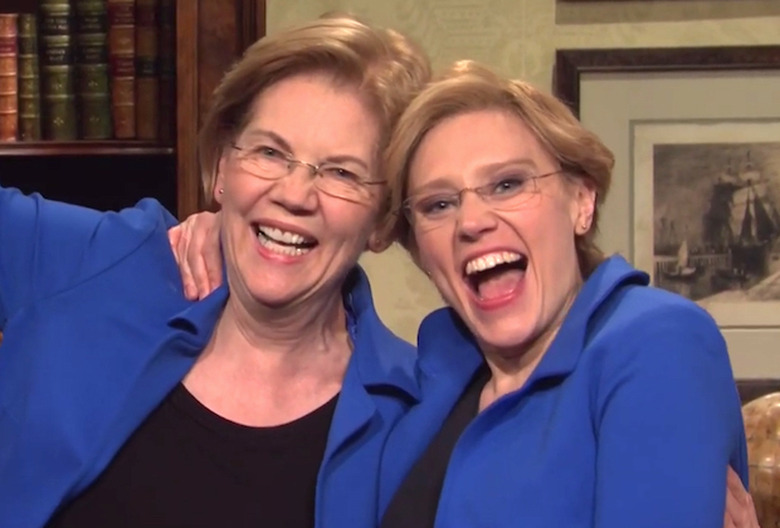 snl elizabeth warren kate mckinnon video