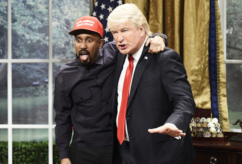 kanye west donald trump snl video