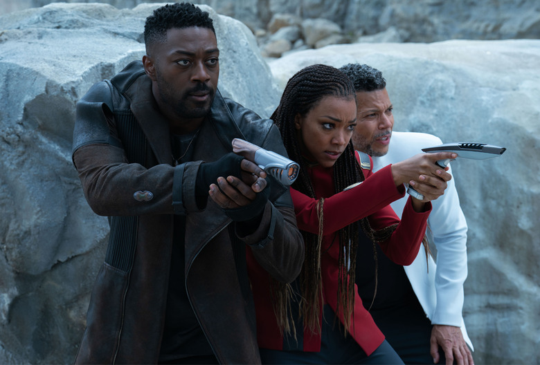 David Ajala, Sonequa Martin-Green and Wilson Cruz in Star Trek: Discovery's Final Season 