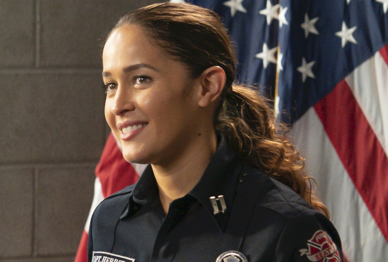 STATION 10 -  “Good Grief” - Ben and Theo respond to a challenging Crisis One call, and Jack struggles adjusting to his new reality. Maya and Carina treat a nanny with a surprising diagnosis. Travis finds a surprise at Dixon’s wake, and Vic joins Beckett at a family funeral. THURSDAY, MARCH 21 (10:01-11:00 p.m. EDT) on ABC. (Disney/James Clark) 
JAINA LEE ORTIZ