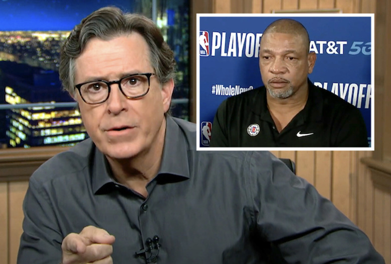 Stephen Colbert and L.A. Clippers coach Doc Rivers