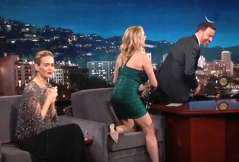 sarah paulson stormy daniels spanking jimmy kimmel video