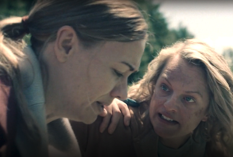 The Handmaids Tale Elisabeth Moss Interview Yvonne Strahovski Serena Gives Birth Video