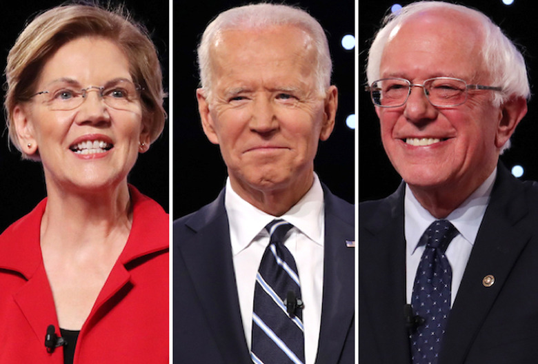 Elizabeth Warren, Joe Biden and Bernie Sanders