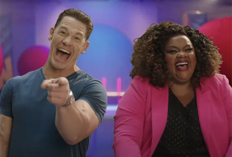 John Cena and Nicole Byer in Wipeout