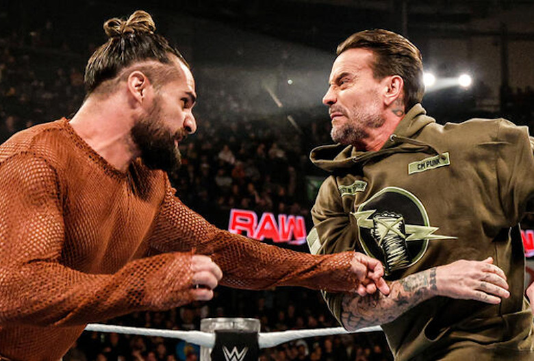 Seth Rollins and CM Punk on Monday Night RAW