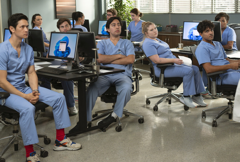 GREY’S ANATOMY - “Blood, Sweat and Tears” - Owen and Teddy have the day off but encounter an injured civilian. Monica enlists Amelia’s help with an operation on a young patient. The interns complete their procedure logs, allowing them back into the OR. THURSDAY, MAY 16 (9:00-10:01 p.m. EDT) on ABC. (Disney/Anne Marie Fox) HARRY SHUM JR., MIDORI FRANCIS, JAKE BORELLI, JAICY ELLIOT, NIKO TERHO, ALEXIS FLOYD