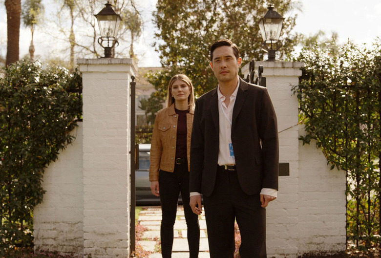 Caitlin Bassett and Raymond Lee in Quantum Leap 