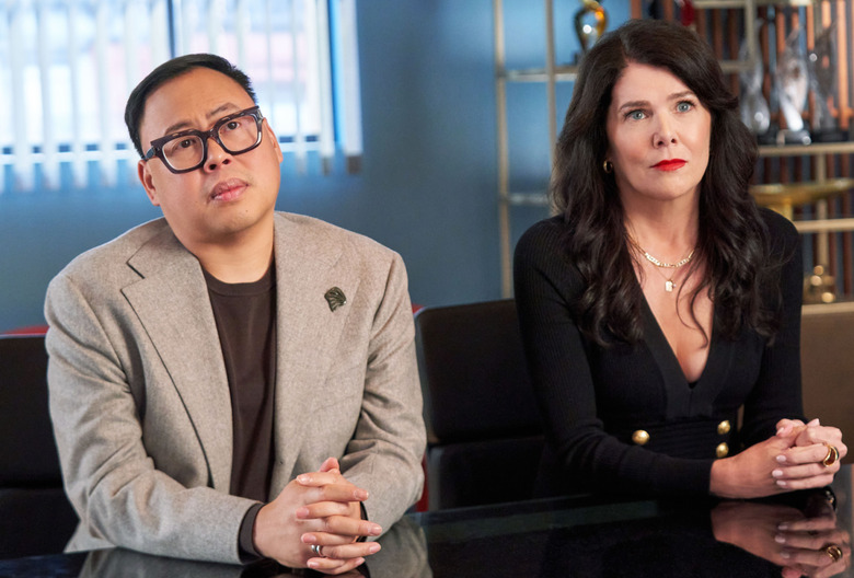 Nico Santos and Lauren Graham in 'The Z-Suite.'